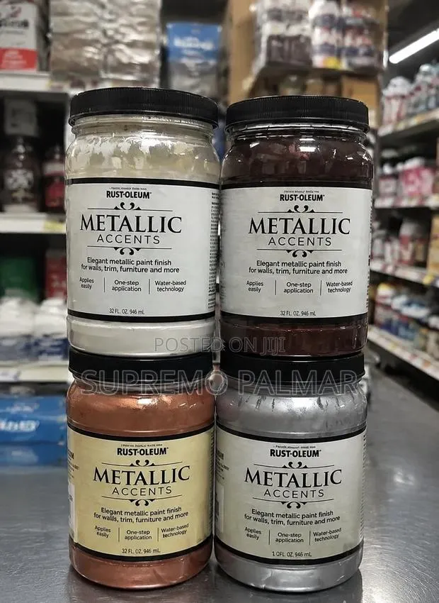 Rust-Oleum Metallic Accents Paint 32oz (Copper, Silver, Champagne) · Photo 1