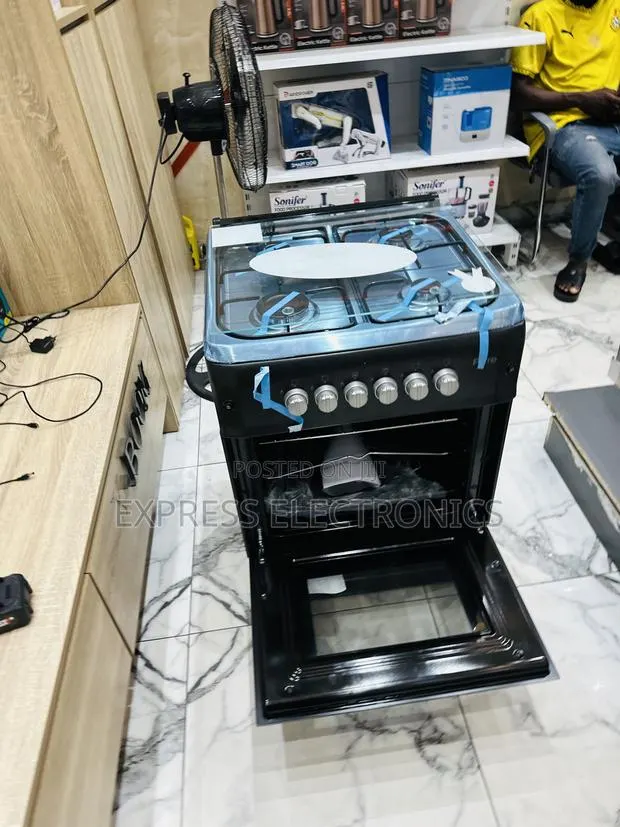 Zealous Sleek Smart Black Gas Cooker Oven 4burner 60/60 · Photo 1