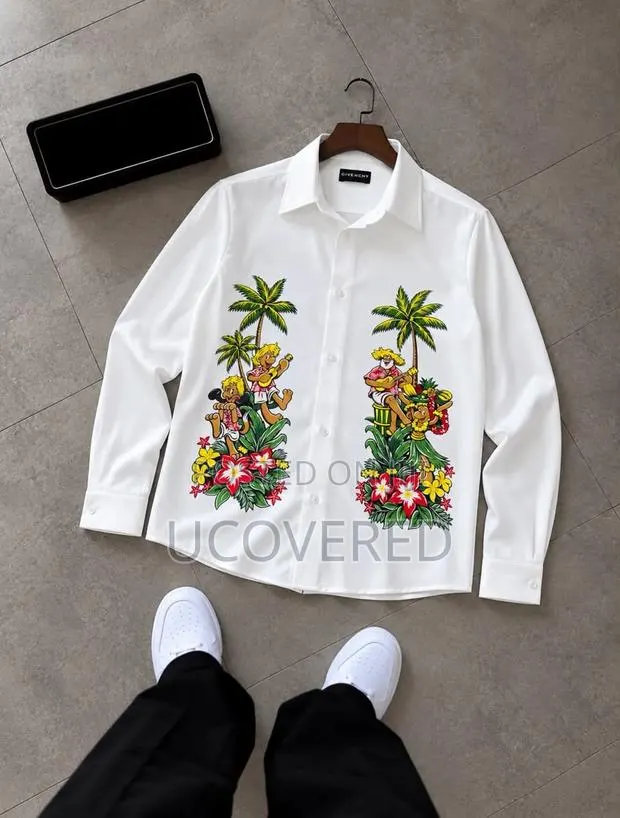 Designer Long-Sleeve Button-Down Shirt · Photo 1