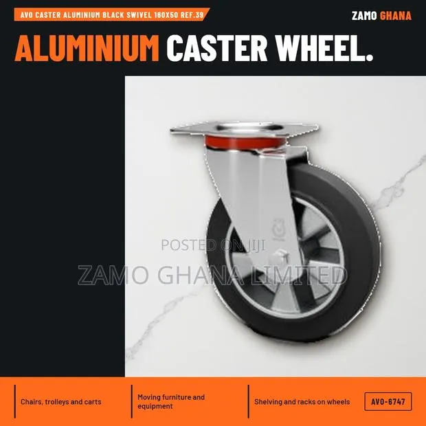 Avo Caster Aluminium Black Swivel 160X50 Ref.39 - AVO-6747 · Photo 1