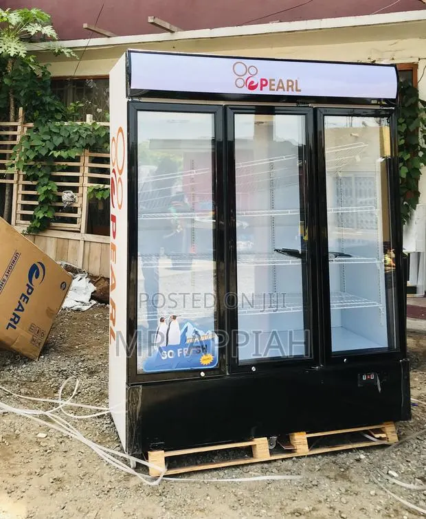 Durable Pearl PVC-150 3 Door Electric Beverage Cooler. · Photo 1