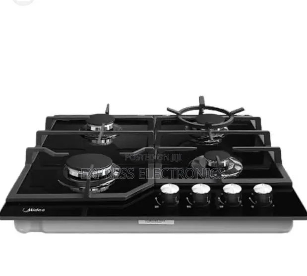 Shop the New Midea 60cm 4 Burner Gas Hob| Black Glass [60GJ084 · Photo 1