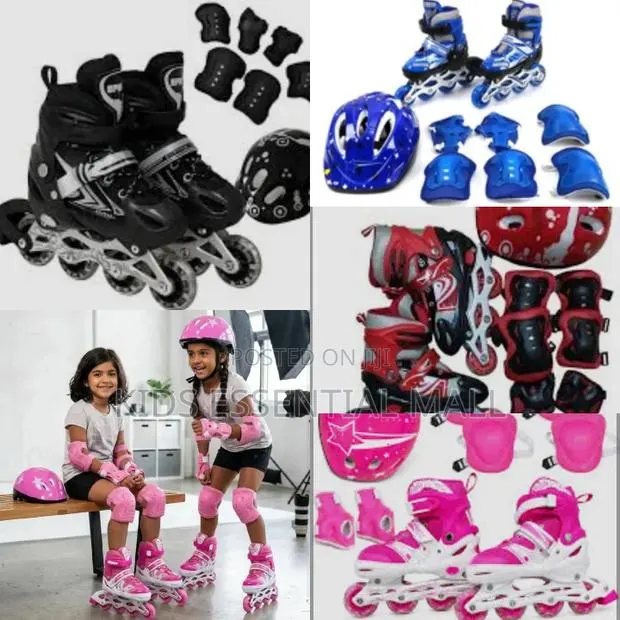 Kids Roller Skate Shoes Set, Pink, Blue, Red and Black · Photo 1