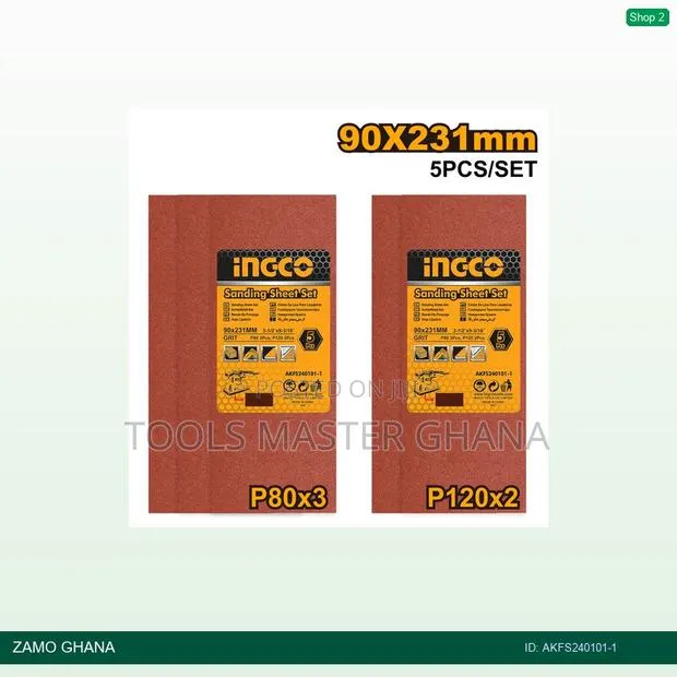 Sanding Sheet Set 5pcs 90x231mm - Akfs240101-1 · Photo 1