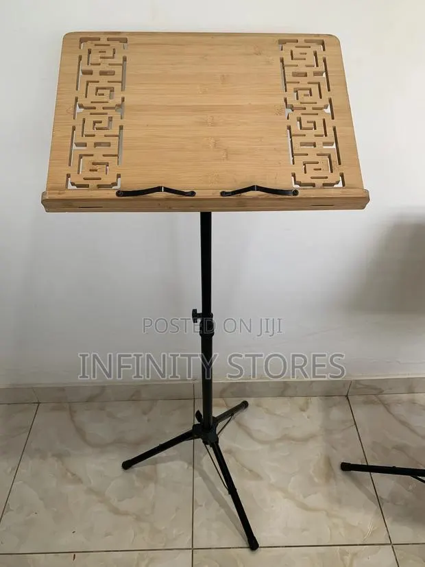 Adjustable Bamboo Wooden Music Stand With Metal Tripod Bas · Photo 1