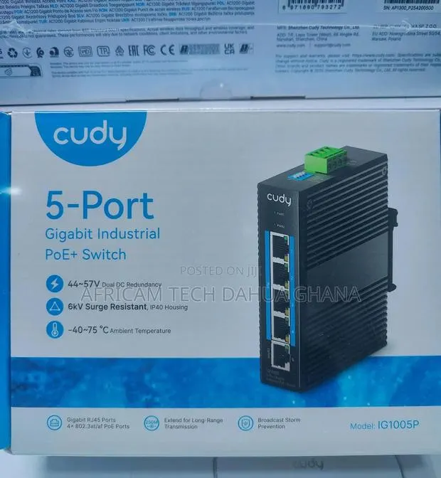 Cudy 5-Port Gigabit Industrial Poe+ Switch · Photo 1