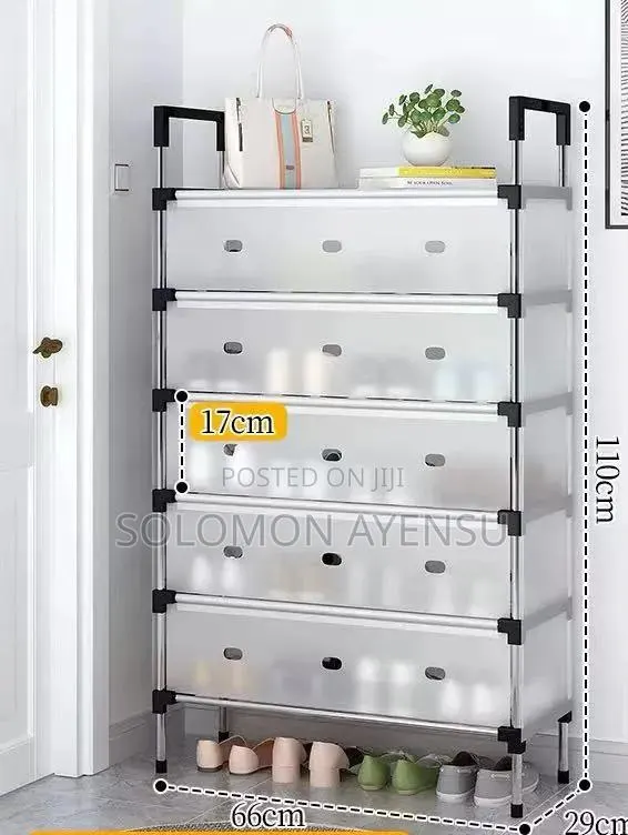 Multi-Layer Shoe Organizer Tower With Transparent Flip-Down Covers . · Photo 1
