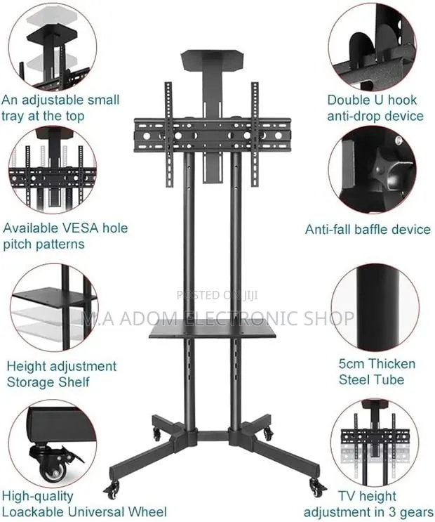 Mobile Tv Stand With Wheels 32”-70” · Photo 1