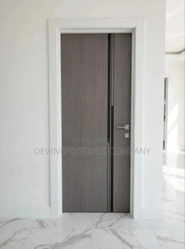 Wooden Coated Metal Door Single for Bedroom//Brown//Gray//Elegant · Photo 1