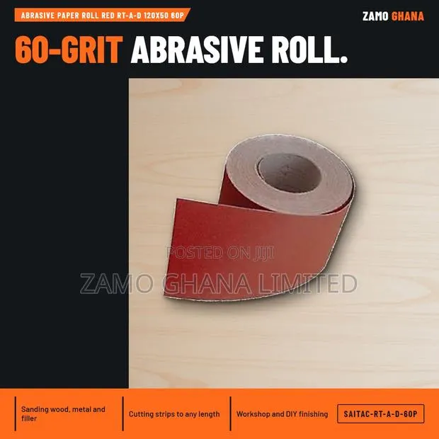 Abrasive Paper Roll Red Rt-a-D 120X50 60P - SAITAC-RT-A-D-60P · Photo 1