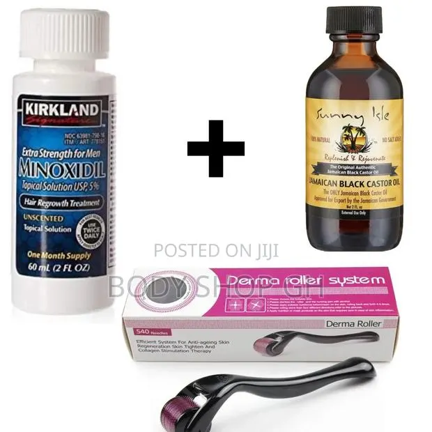 Beard Growth Combo Pack - [ Minoxidil + Roller + Castor Oil] · Photo 1