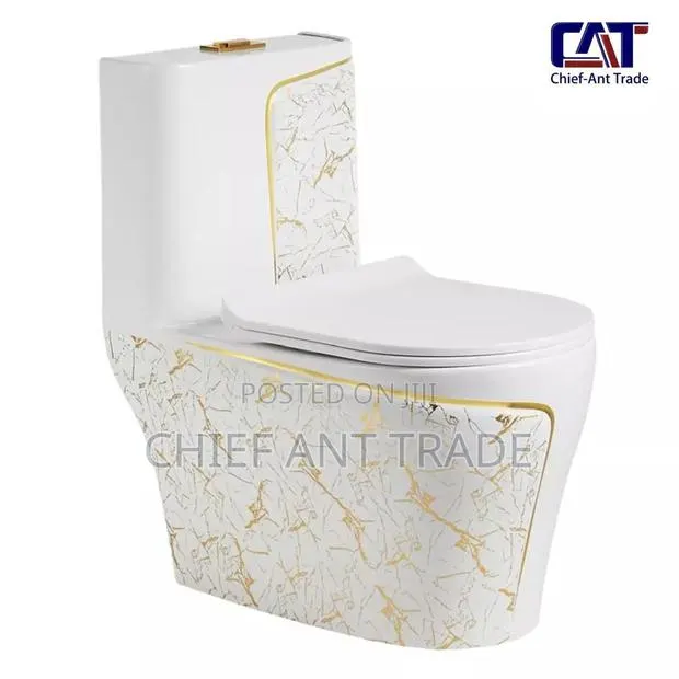 Toilet Seat Wc (White Gold Flower) 1242 / A046 · Photo 2