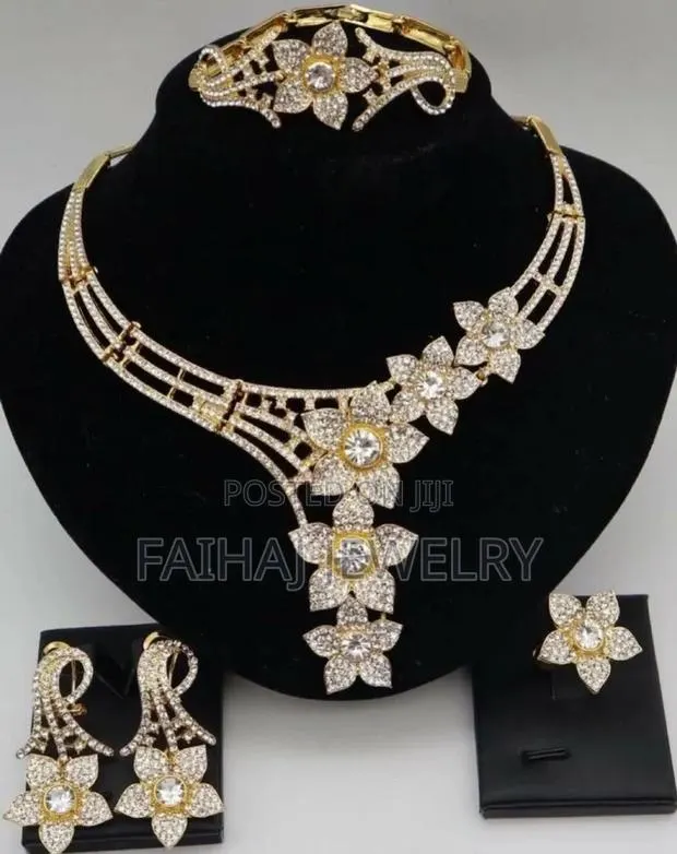 Gold Plated Zirconia Four Pieces Necklace Set · Photo 1