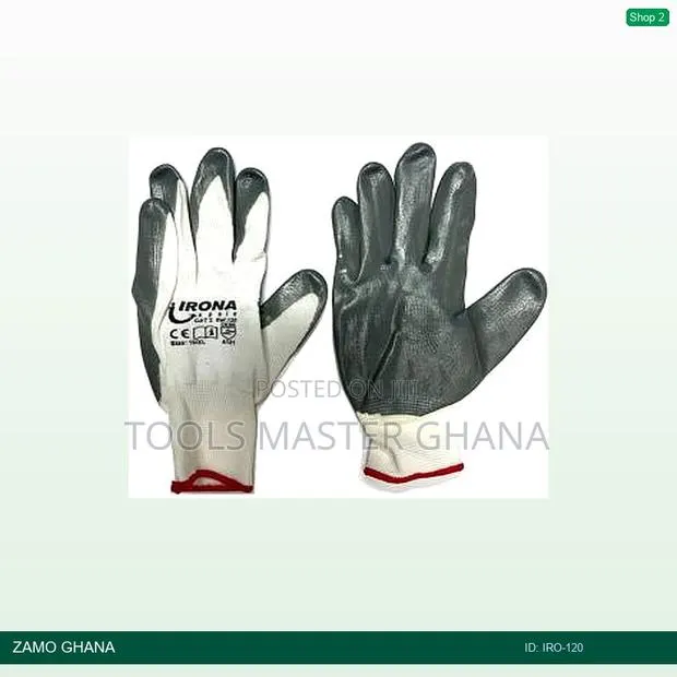 Irona Gloves Grey Polyester Nitrite 10 Inch Xl - Iro-120 · Photo 1