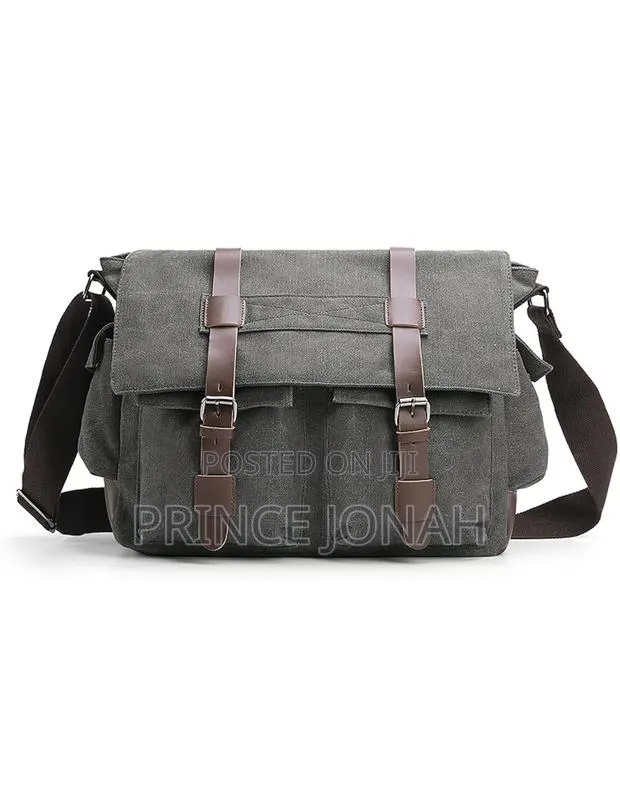 Verlenpaple Canvas Messenger Bag, Men's Shoulder Grey · Photo 1