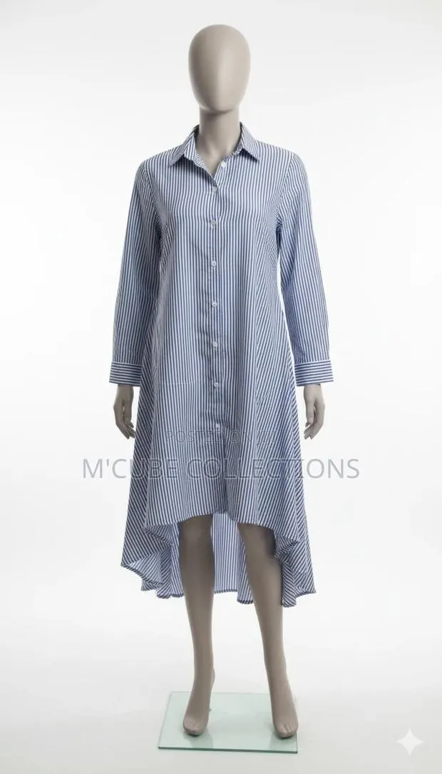Sky Stripe Asym Shirt-Dress · Photo 1