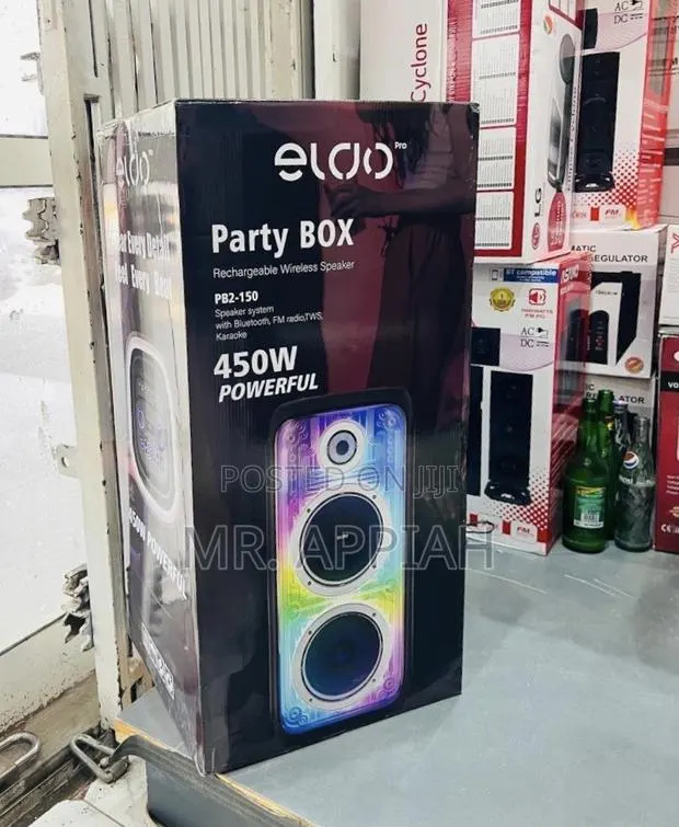450watt Wireless Eldo Pb2-150 Double 8" Party Box Rechargeable Speaker · Photo 1