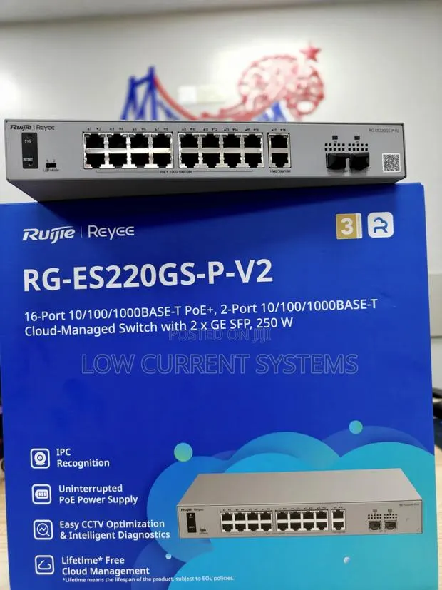 Ruijie Free Cloud Managed Networking Switch 250W POE+ Gigabit Managed · Photo 1
