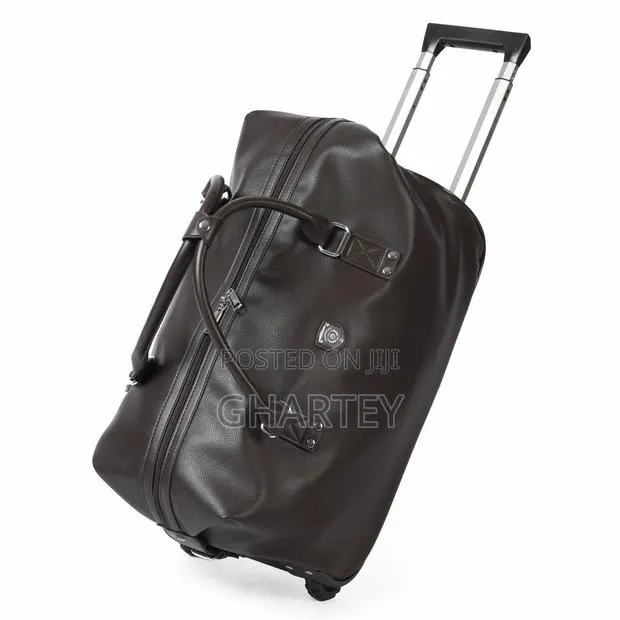 Premium Leather Rolling Travel Duffel With Retractable Handle · Photo 1