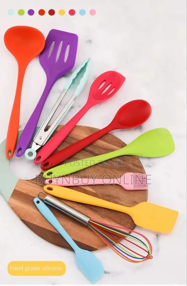 10 Piece Colorful High Heat Silicone Cooking Utensil Set · Photo 1