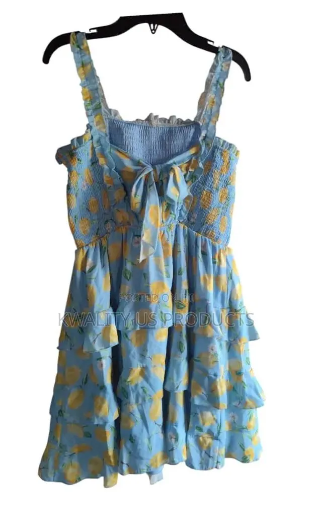 Rare Editions Girls Aqua Lemon Print Dress - 11to 16 Years · Photo 1