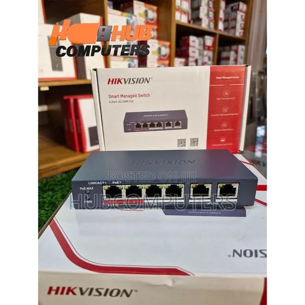 Hikvision (Ds-3e1106hp-Ei) 4 Port Poe Smart Managed Switch · Photo 1