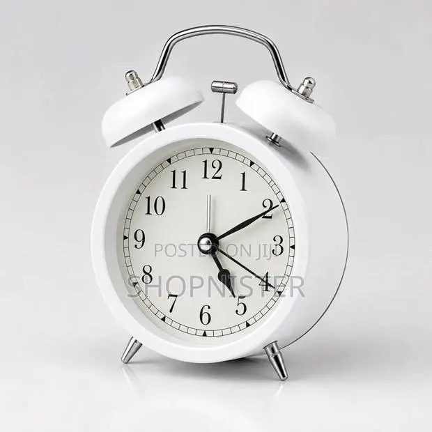 Vintage Black White Bedside Clock · Photo 1