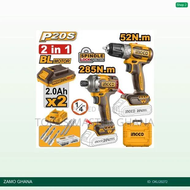 Cordless 2 PCS Combo Kit Drill Driver - Ckli20272 · Photo 1