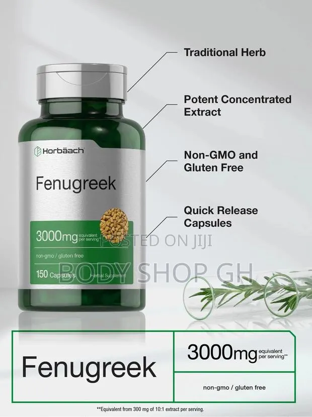 Horbäach Fenugreek Capsules 3000 Mg | 150 Count · Photo 1