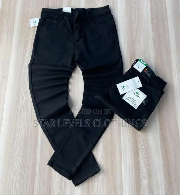 Pure Black Lacoste Jeans Trousers for Men · Photo 1