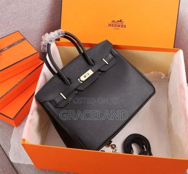 This Is Original Pure Leather Hermes Black Brikin 25 Handbags · Photo 1