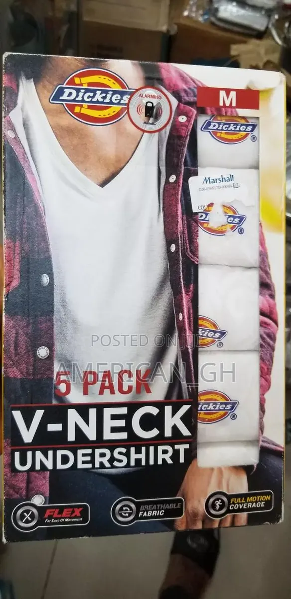 Dickies 5 Pack v Neck Undershirt, (M) · Photo 1