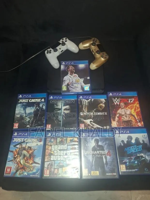 Playstation 4 Slim With 2 Controllers(9 Games) · Photo 1