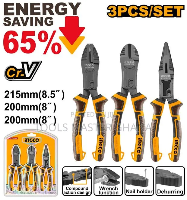 3 Pcs Compound Action Pliers Set - Hkcps5831 · Photo 1