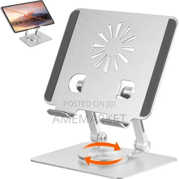 Adjustable Aluminum Phone Tablet Stand –Foldable 360 Rotating Holder · Photo 1