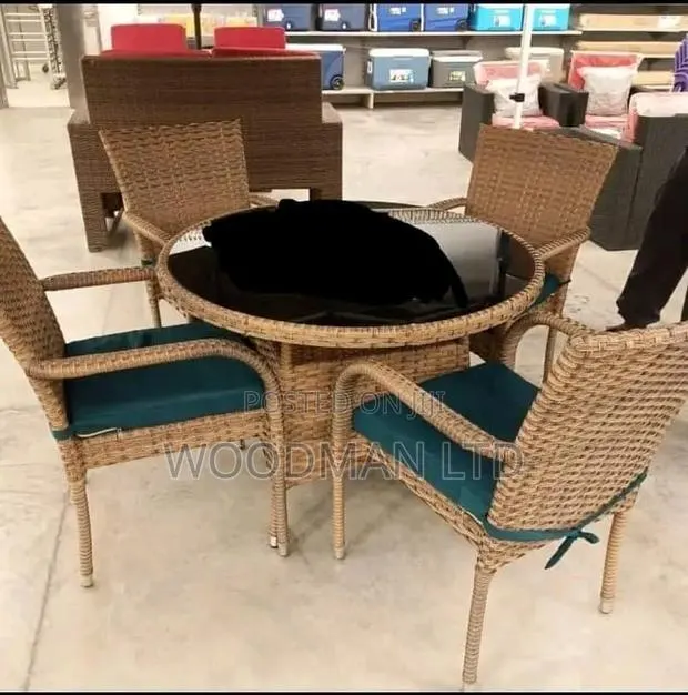 4set Dining Set With Glass Top Center Table · Photo 1
