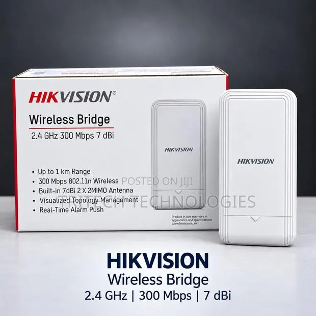 Hikvision Ds-3wf1000s-Ei-2n 2.4Ghz 300Mbps 1KM Wireless Bridge · Photo 1