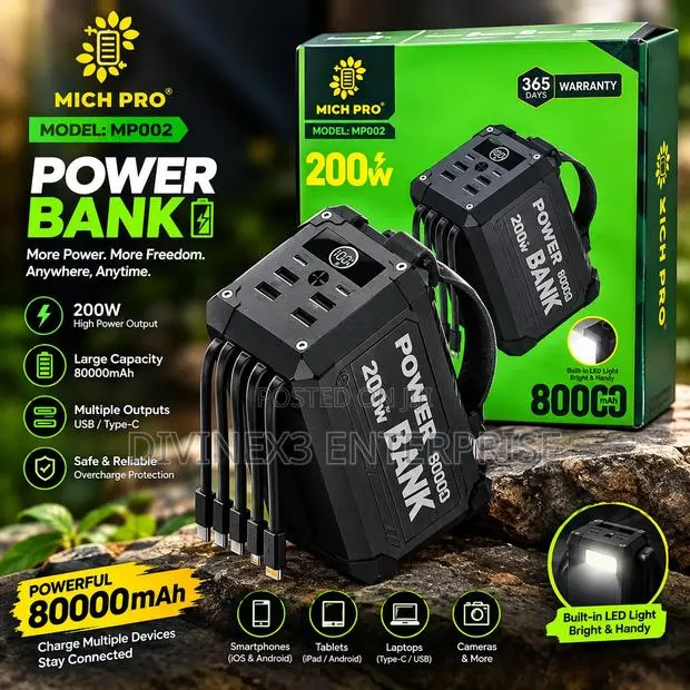 MICH PRO MP002 200W Power Bank – 80,000mAh · Photo 1