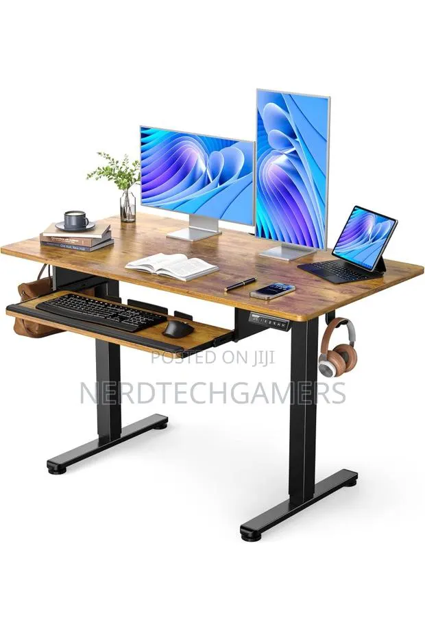 Ergear Electric Standing Desk With Full Size Keyboard Tray, · Photo 1