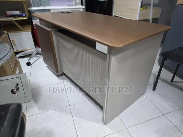 Wooden Office Swap From Hawills Featuring Lockable Cabinet. · Photo 1