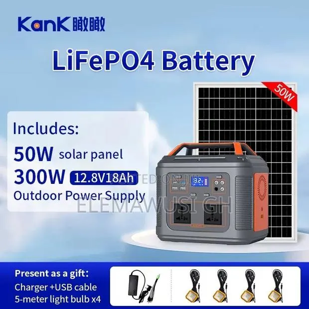 300 Watts Potable Power Station + Solar Panel(TV, Laptops, Fun Bulbs · Photo 1