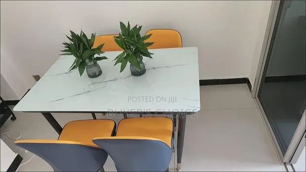 4 Chair Marble Dining Set · Photo 1