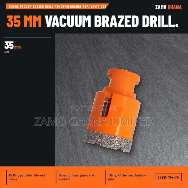 Shank Vacuum Brazed Drill M14 35Mm Orange Ref.120417-002 - SVBD-M14-35 · Photo 1