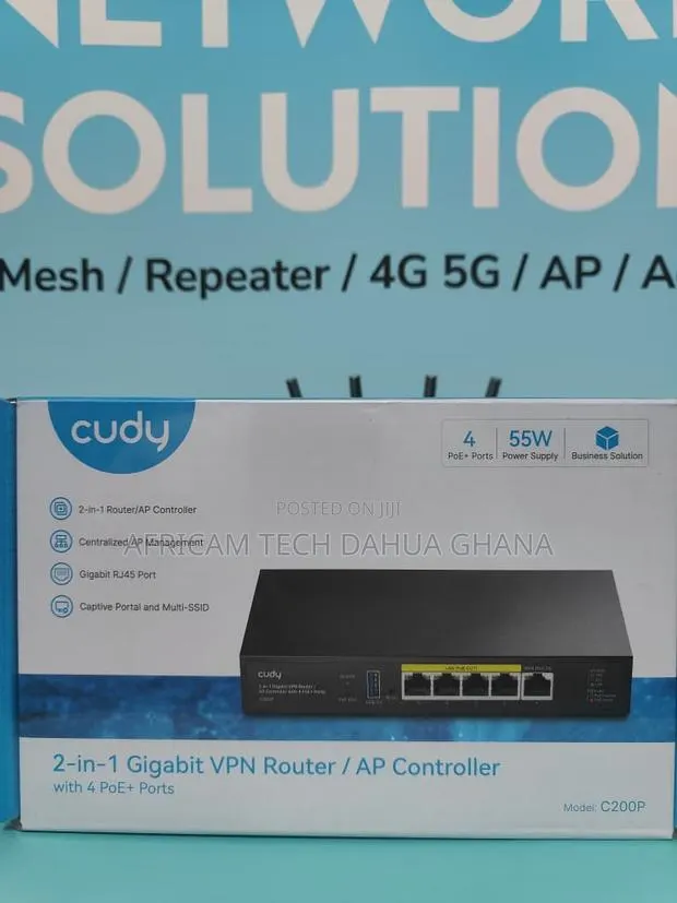 Cudy 2-in-1 Gigabit VPN Router / AP Controller With 4 PoE+ Ports · Photo 1