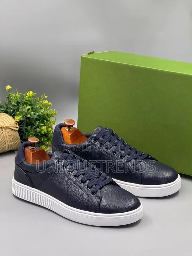 POLO Leather Lace-Up Sneakers (Navy) · Photo 1