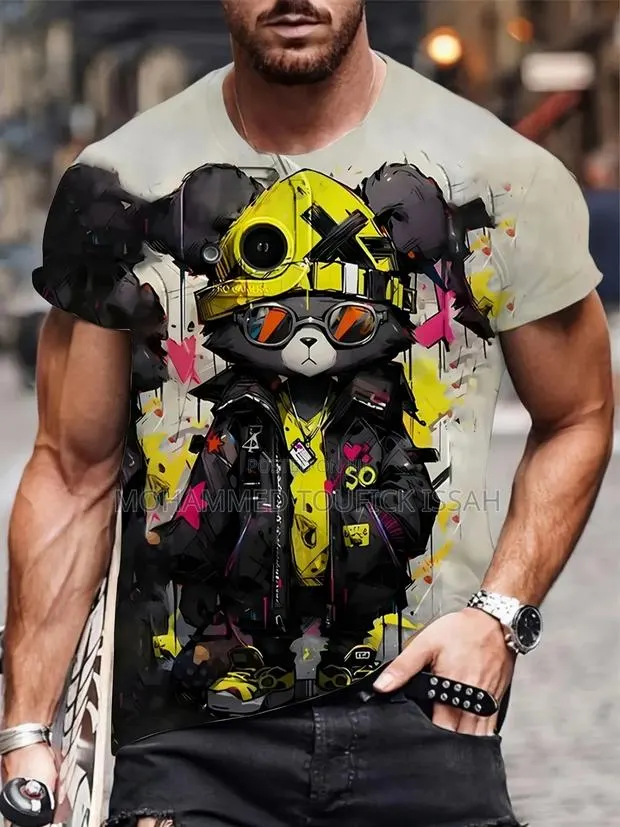 American Hip Hop T-Shirt for Men Women, 3D Printing, Short Sleeve · Photo 1