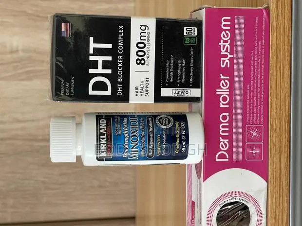 Hairline Treatment Pack - [ Minoxidil + Roller + DHT Block] · Photo 1