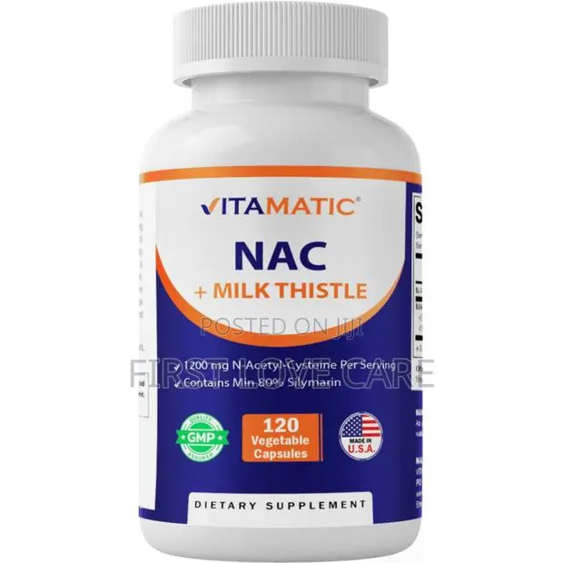 Vitamatic NAC, Milk Thistle Extract, Cellulose (Capsule), Vegetables · Photo 1