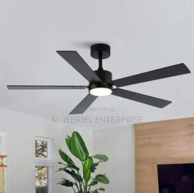 Black 5 Blades Ceiling Fan With Light · Photo 1