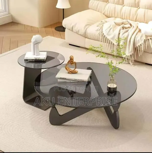 2 in 1 Modern Shaped Coffee Table Center Table Set · Photo 1